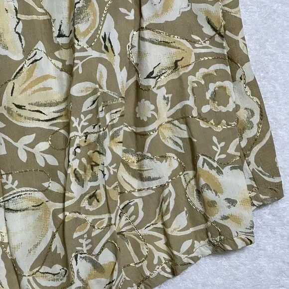 VTG Simply Fashion Full Semi-Sheer Embroidered Skirt Womens 34 Beige Floral Midi - Picture 12 of 15